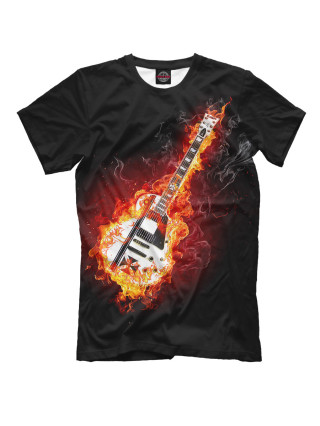 Мужская футболка Огненная гитара