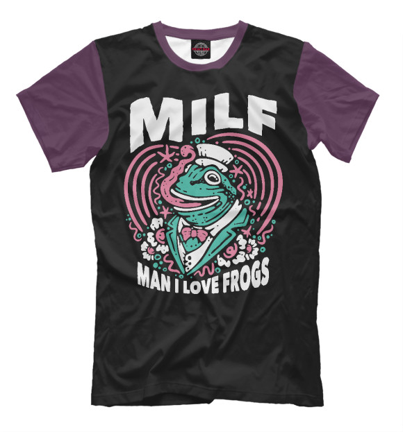 Мужская футболка с изображением Шаловливая лягуха цвета Белый