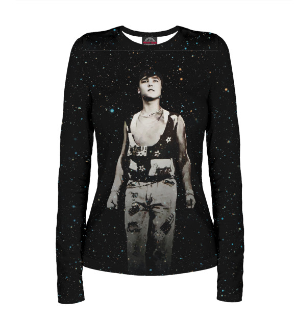 Женский лонгслив с изображением Юрий Шатунов звезды цвета Белый