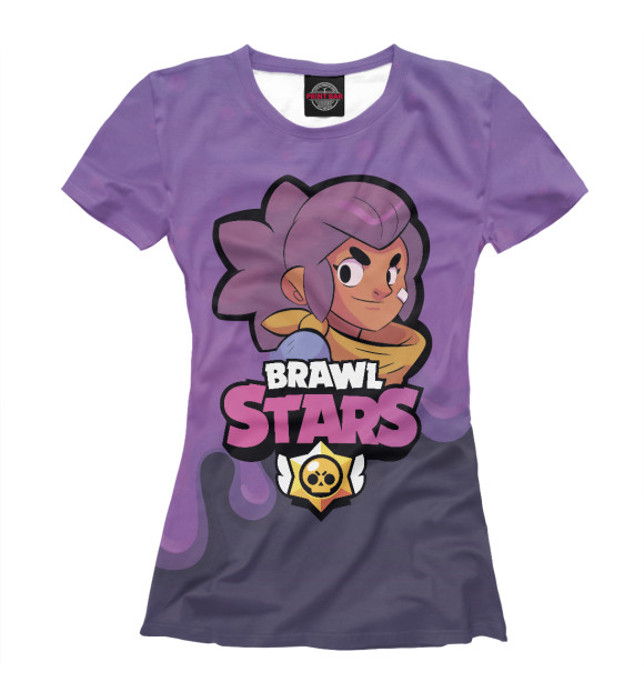 Женская футболка с изображением Brawl stars Шелли цвета Белый
