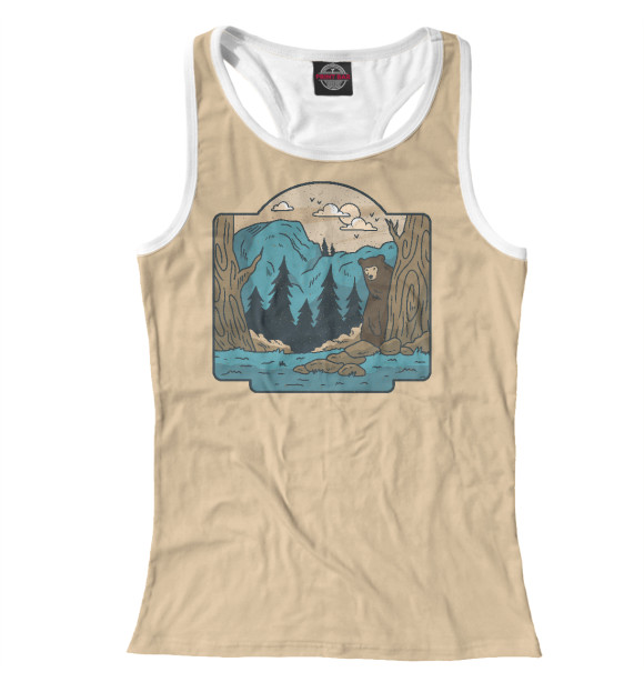 Женская майка-борцовка с изображением Дикая природа цвета Белый