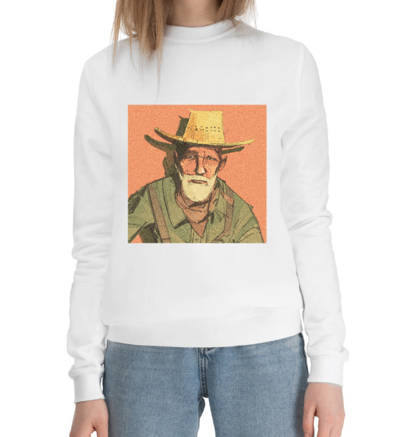 Женский хлопковый свитшот с изображением Fallout — Забей-Пит светлая цвета Белый