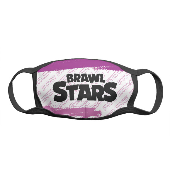 Маска тканевая с изображением Brawl Stars Pro Gaming (пурпур) цвета Белый