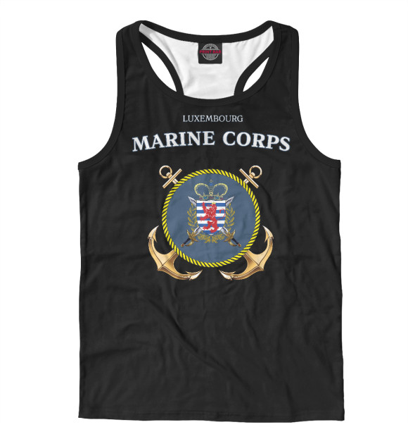 Мужская майка-борцовка с изображением Luxembourg Marine Corps цвета Белый