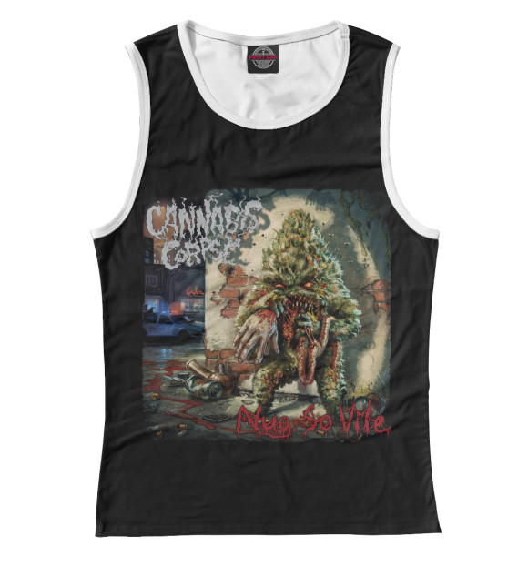 Майка для девочки с изображением Cannabis corpse цвета Белый