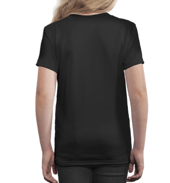 Футболка для девочек с изображением VLONE Black цвета Белый