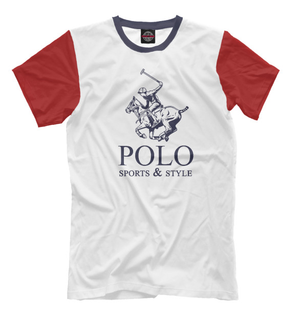 Мужская футболка с изображением Polo Sport цвета Белый