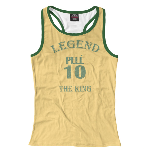 Женская майка-борцовка с изображением Pele the king цвета Белый