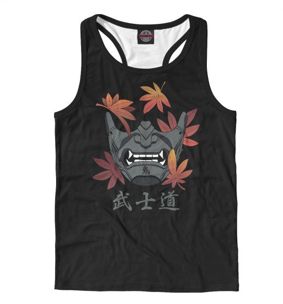 Мужская майка-борцовка с изображением Бусидо цвета Белый