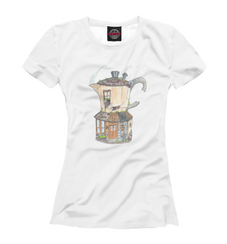 Женская футболка Кофейный домик