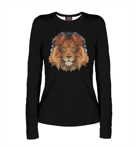 Женский лонгслив с изображением Лев цвета Белый