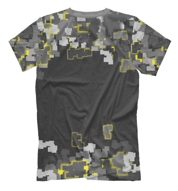 Мужская футболка с изображением Автомат в пиксельном камуфляже цвета Белый