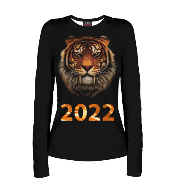 Женский лонгслив с изображением 2022 цвета Белый