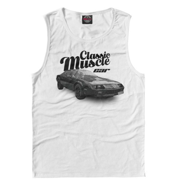 Мужская майка с изображением Classic muscle car цвета Белый
