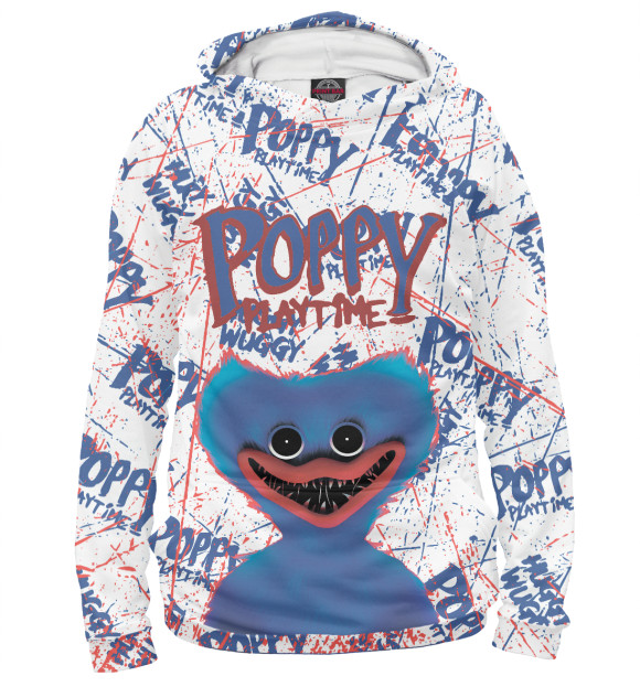 Женское худи с изображением Poppy Playtime цвета Белый