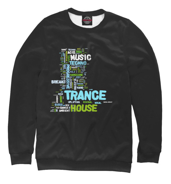 Женский свитшот с изображением T-SHIRT Music Style цвета Белый