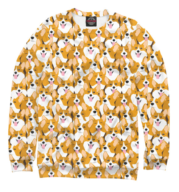 Свитшот для девочек с изображением Корги (Corgi) цвета Белый