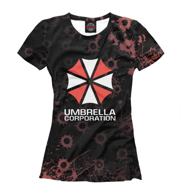 Женская футболка с изображением Umbrella Corporation цвета Белый