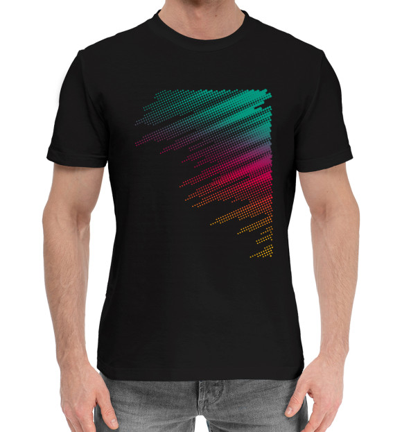 Мужская хлопковая футболка с изображением Abstraction цвета Черный