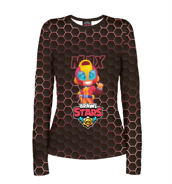 Женский лонгслив с изображением Макс. Brawl Stars цвета Белый