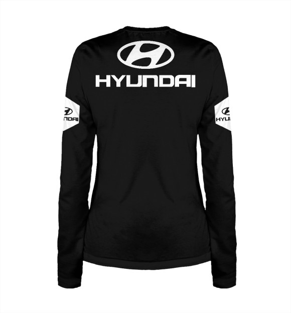 Женский лонгслив с изображением Hyundai цвета Белый