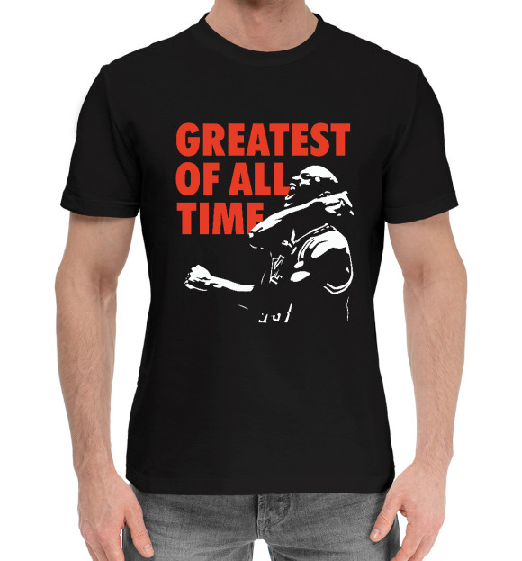 Мужская хлопковая футболка с изображением Jordan - Greatest цвета Черный