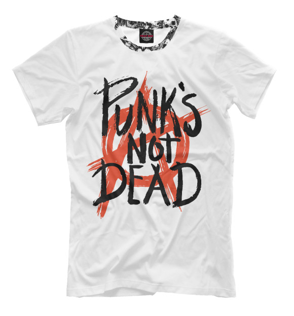 Футболка для мальчиков с изображением Punk’s Not Dead цвета Белый