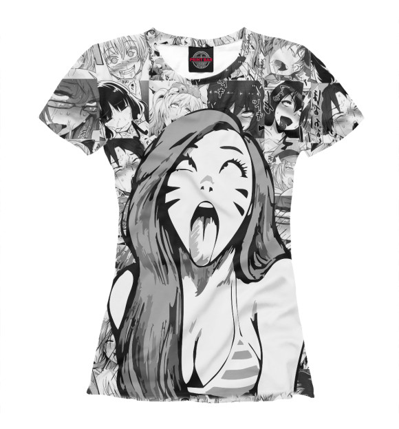 Футболка для девочек с изображением Belle Delphine Ahegao цвета Белый