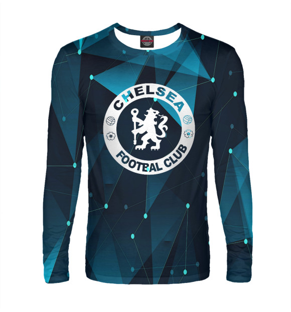Мужской лонгслив с изображением Chelsea / Челси цвета Белый