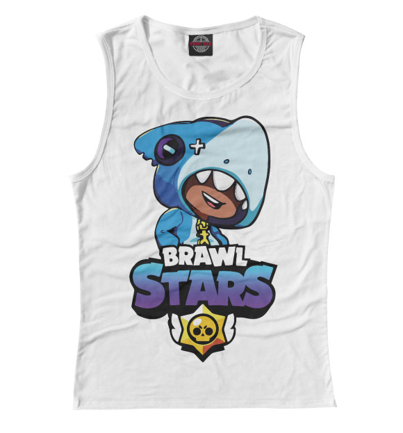 Майка для девочки с изображением Brawl Stars Leon цвета Белый