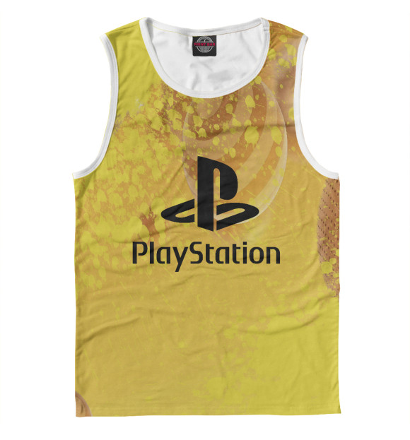 Мужская майка с изображением Playstation цвета Белый