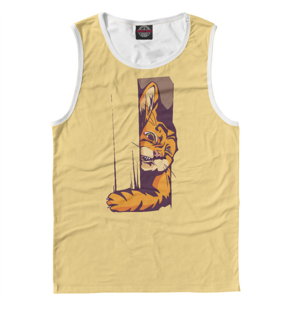 Майка для мальчика с изображением А вот и котик цвета Белый