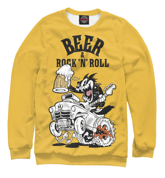 Свитшот для мальчиков с изображением Beer & Rock 'n' Roll цвета Белый