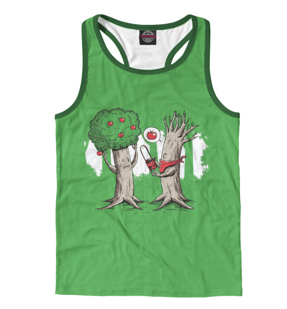 Мужская майка-борцовка с изображением Случай в лесу цвета Белый