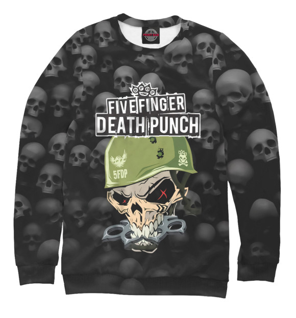 Свитшот для мальчиков с изображением Five Finger Death Punch цвета Белый
