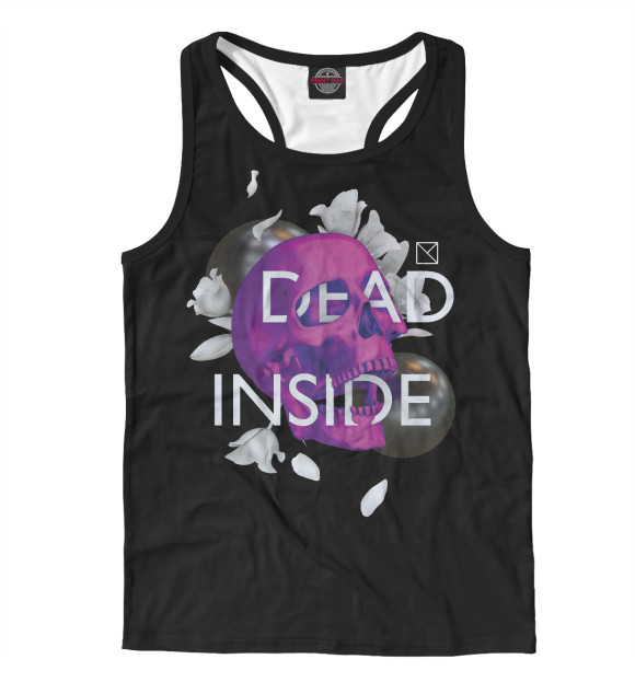 Мужская майка-борцовка с изображением Dead Inside цвета Белый