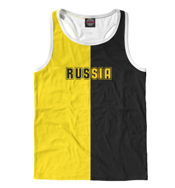 Мужская майка-борцовка с изображением RUSSIA - BORUSSIA цвета Белый