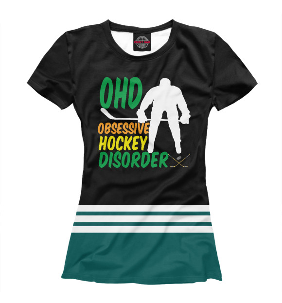 Футболка для девочек с изображением OHD obsessive hockey цвета Белый