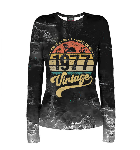 Женский лонгслив с изображением Retro Vintage 1977 цвета Белый