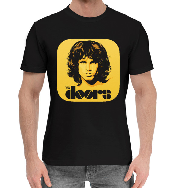 Мужская хлопковая футболка с изображением The Doors цвета Черный