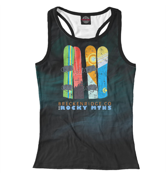 Женская майка-борцовка с изображением Mountain Life Breckenridge цвета Белый