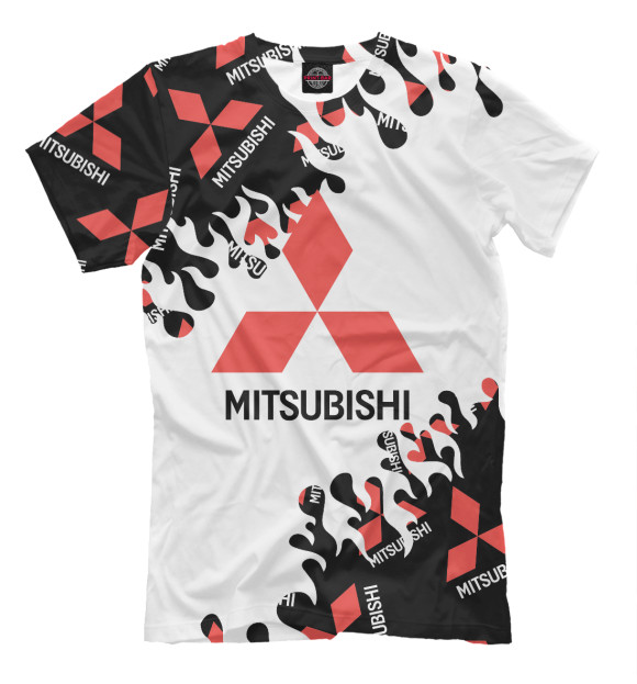 Мужская футболка с изображением Mitsubishi цвета Белый