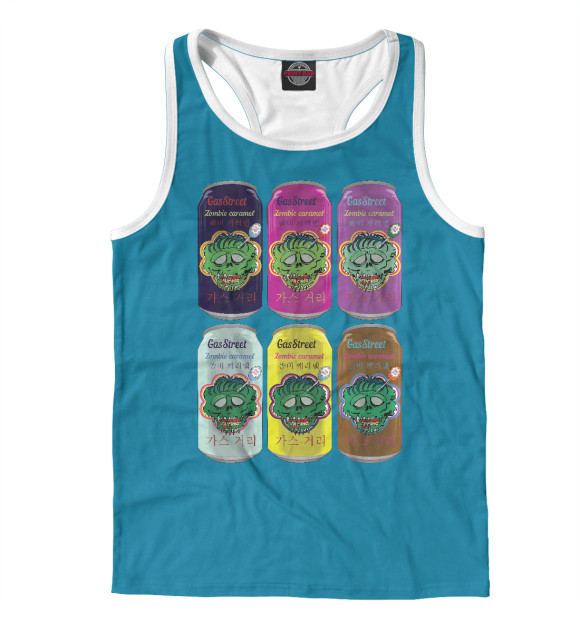 Мужская майка-борцовка с изображением Зомби (газировки) цвета Белый