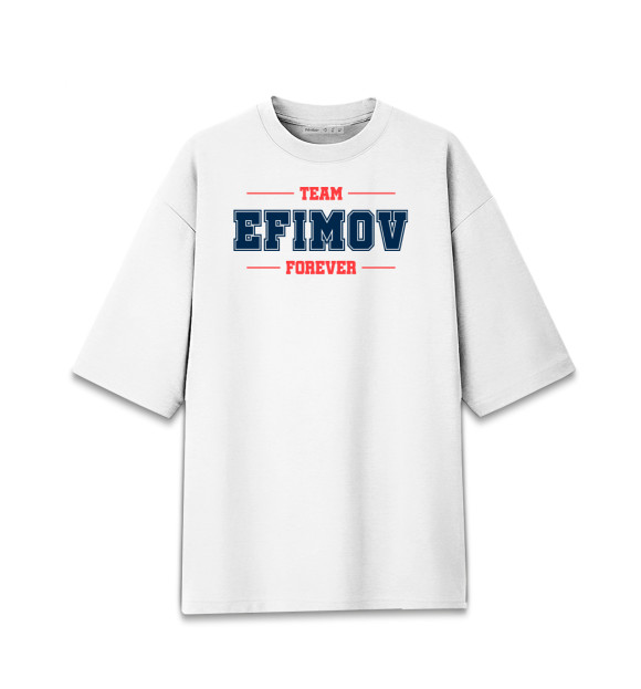 Мужская футболка оверсайз с изображением Team Efimov цвета Белый