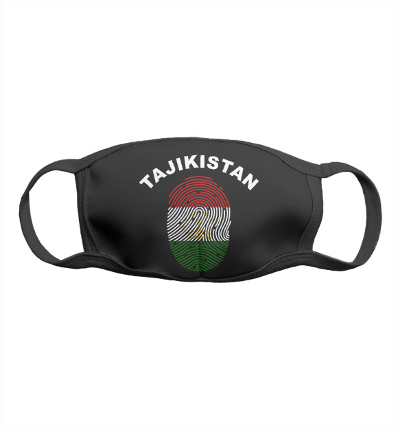 Маска тканевая с изображением Tajikistan цвета Белый