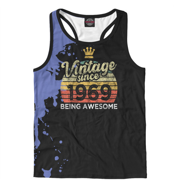 Мужская майка-борцовка с изображением Vintage Since 1969 цвета Белый