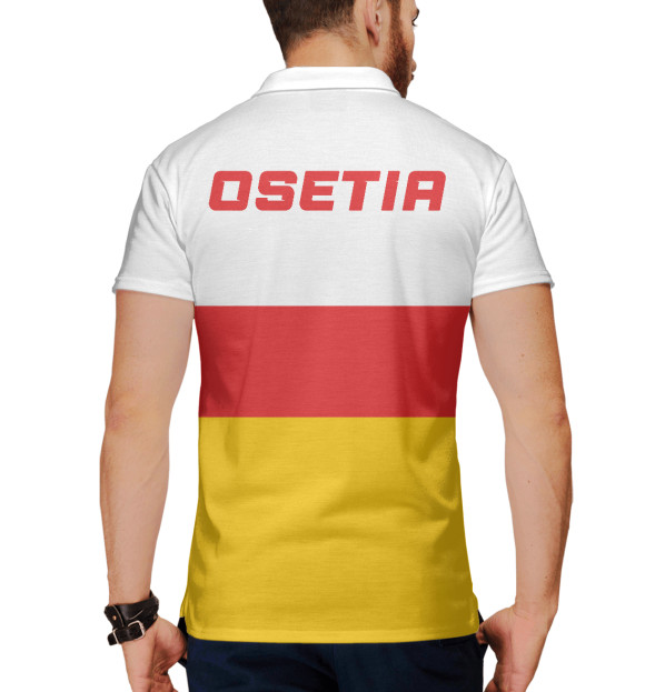 Мужское поло с изображением Северная Осетия Алания цвета Белый