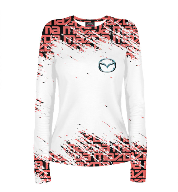 Женский лонгслив с изображением Mazda цвета Белый