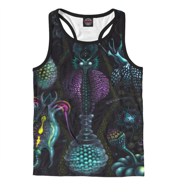 Мужская майка-борцовка с изображением Психоделика цвета Белый