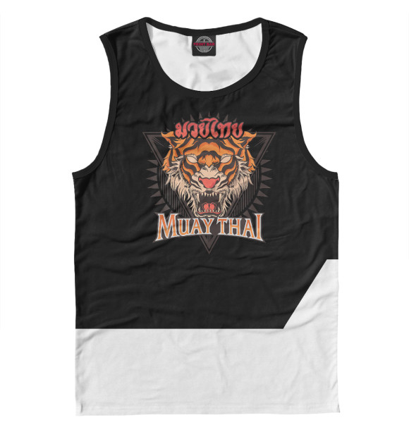 Мужская майка с изображением Tigar Muay Thai цвета Белый